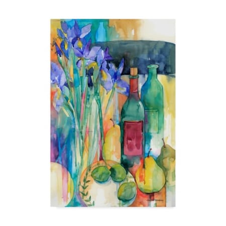 Annelein Beukenkamp 'Table Scape With Irises' Canvas Art,30x47